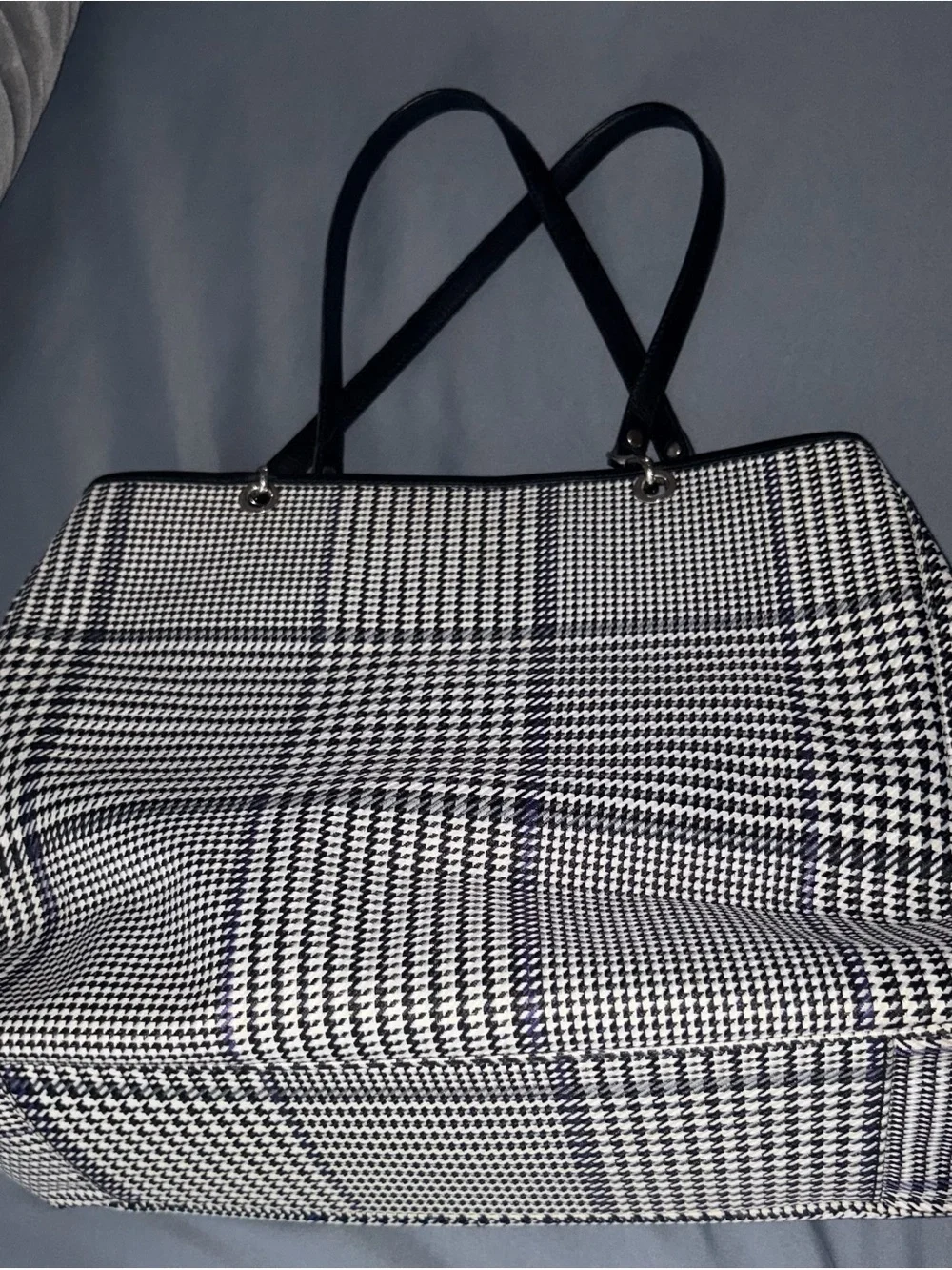 Vintage Lauren Ralph Lauren Houndstooth Plaid Tote Shoulder Bag
